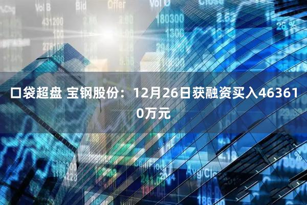 口袋超盘 宝钢股份：12月26日获融资买入463610万元